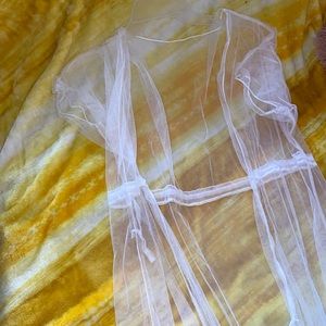 Tie Waist Mesh Kimono